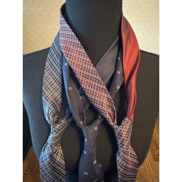 A|X ARMANI EXCHANGE Burgundy Navy Gray Silk Tie Bundle - Picture 2 of 5